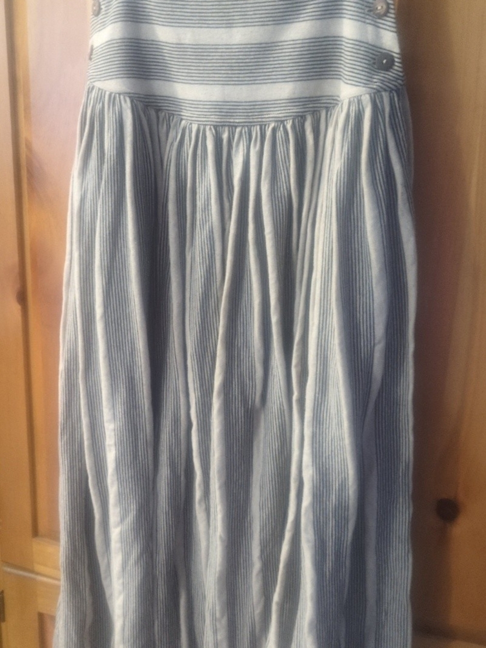 H&M Gray and White Striped Maxi Skirt